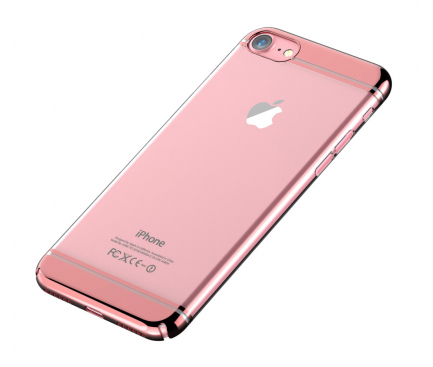 Husa silicon TPU Apple iPhone 7 DEVIA Glimmer2 Roz Transparenta Blister Originala