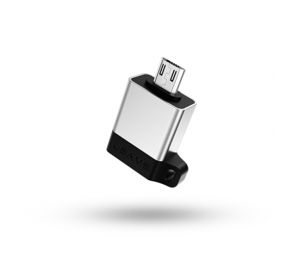 Adaptor OTG microUSB - USB Usams SJ187 Argintiu Blister Original