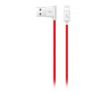 Cablu date USB - Lightning HOCO L shape UPL11 1.2m Rosu Blister Original