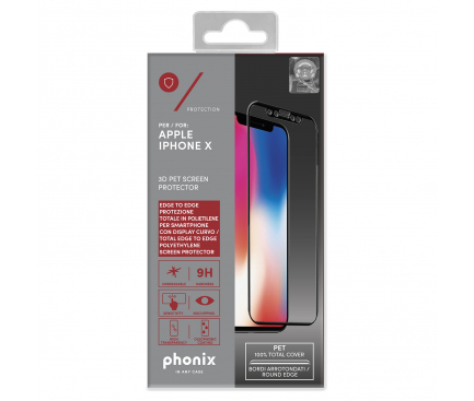 Folie Protectie ecran Apple iPhone X Phonix Full Face Blister Originala