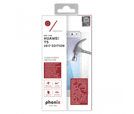 Folie Protectie ecran antisoc Huawei Y5 (2017) Phonix Tempered Glass Blister Originala