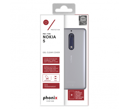Husa silicon TPU Nokia 5 Phonix NK5GPW Transparenta Blister Originala