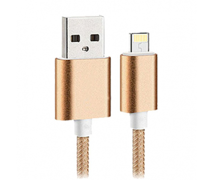 Cablu de date USB - MicroUSB Lightning Star Fast Charge 1m Auriu