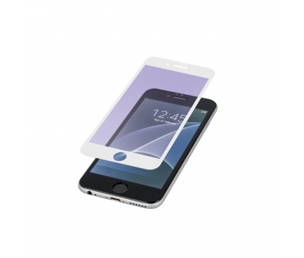 Folie Protectie ecran Antibluelight Apple iPhone 7 Tempered Glass Full Face Alba Blister
