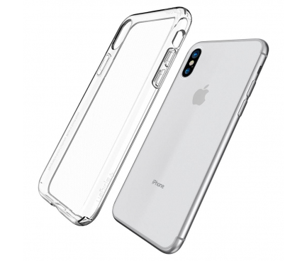 Husa silicon TPU Apple iPhone XS Spigen Liquid Crystal 057CS22118 transparenta Blister Originala