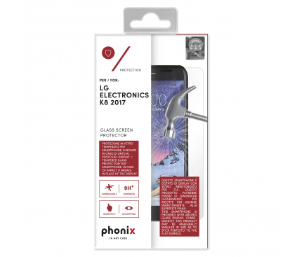 Folie Protectie ecran antisoc LG K8 (2017) M200 Phonix Tempered Glass Blister Originala
