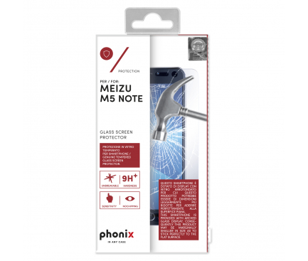 Folie Protectie ecran antisoc Meizu M5 Note Phonix Tempered Glass Blister Originala