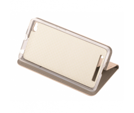 Husa Piele Sony Xperia XZ Premium Case Smart Magnet Aurie