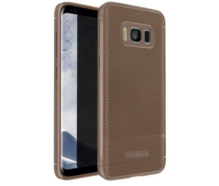 Husa silicon TPU Samsung Galaxy S8 G950 Litchi Rugged Maro