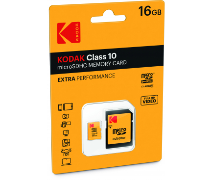 Card memorie Kodak MicroSDHC 16GB Clasa 10 UHS-1 Blister
