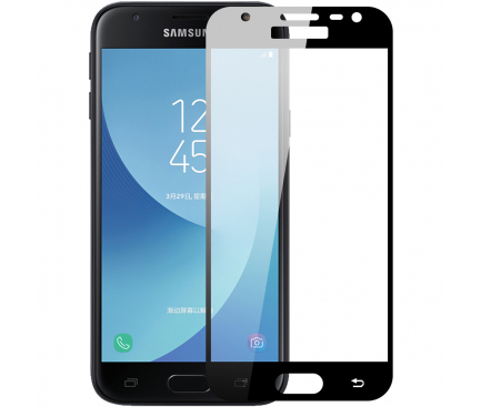 Folie Protectie ecran antisoc Samsung Galaxy J3 (2017) J330 Tempered Glass Full Face 3D Neagra Blister