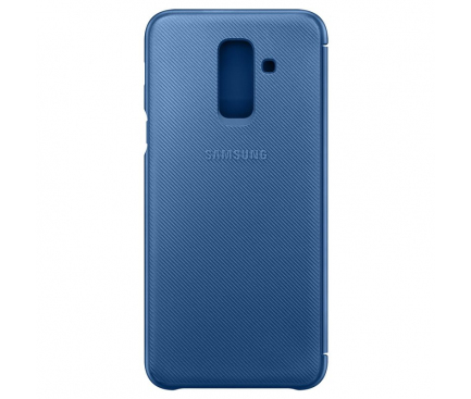 Husa Samsung Galaxy A6+ (2018) A605 Flip Wallet EF-WA605CLEGWW Albastra Blister Originala