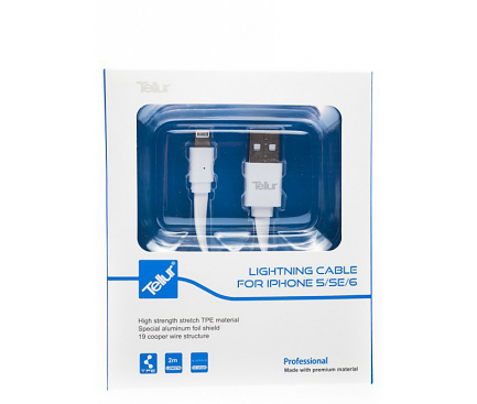 Cablu de date Lighting Tellur 2m Alb Blister Original