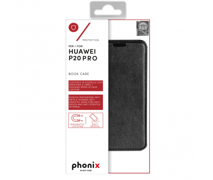Husa Piele Phonix Pentru Huawei P20 Pro Neagra Blister HUP2PBCB