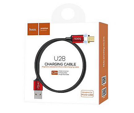 Cablu date MicroUSB Magnetic HOCO U28 1.2m Rosu Blister