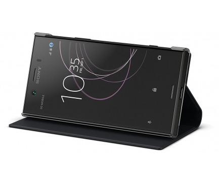 Husa Piele Sony Xperia XZ1 Compact, Neagra, Blister SCSG60