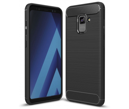 Husa TPU OEM Carbon Pentru Samsung Galaxy A8 (2018) A530, Neagra, Bulk