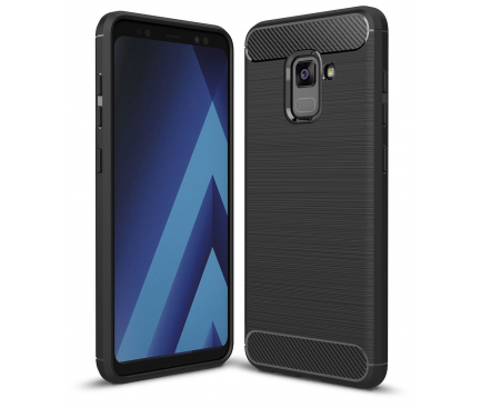 Husa TPU OEM Carbon Pentru Samsung Galaxy A8+ (2018) A730, Neagra, Bulk