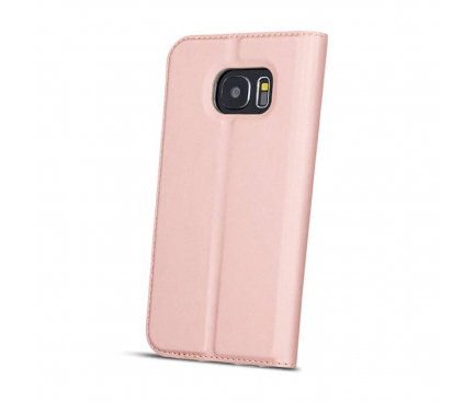 Husa Piele OEM Smart Look pentru LG K10 (2018), Roz Aurie, Bulk 