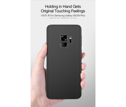 Husa Plastic Cafele Ultraslim pentru Samsung Galaxy S9 G960, Neagra, Blister 