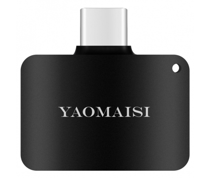 Adaptor Audio USB Type-C la 3.5 mm Yaomaisi cu port incarcare USB Type-C, Negru, Blister 