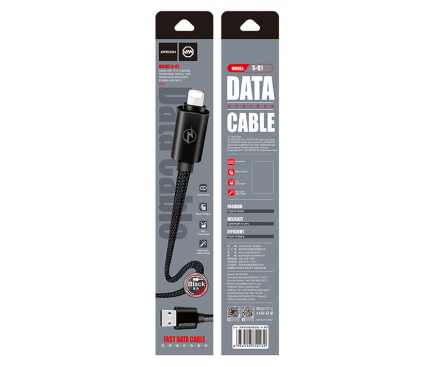 Cablu Date si Incarcare USB la Lightning Joyroom S-Q2, 2 m, Argintiu, Blister 