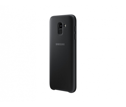 Husa Plastic Samsung Galaxy J6 J600, Dual Layer, Neagra, Blister EF-PJ600CBEGWW 