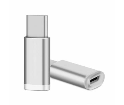 Adaptor Conversie MicroUSB la USB Type-C OEM, Argintiu, Bulk 