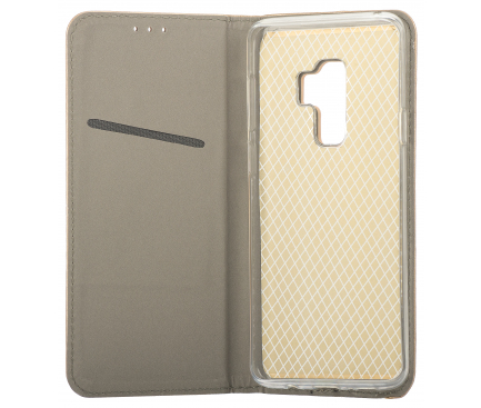 Husa Piele OEM Smart Magnetic pentru Samsung Galaxy S9+ G965, Aurie, Bulk 