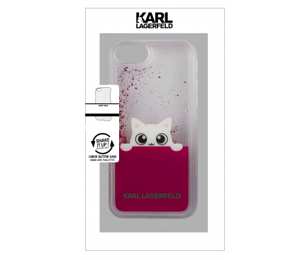 Husa Plastic Karl Lagerfeld Liquid pentru Apple iPhone 7 / Apple iPhone 8, Roz, Blister KLHCI8PABGFU 