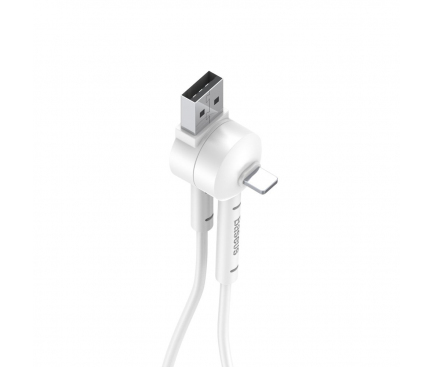 Cablu Date si Incarcare USB la Lightning Baseus Maruko 2.1A, 1 m, Alb, Blister 