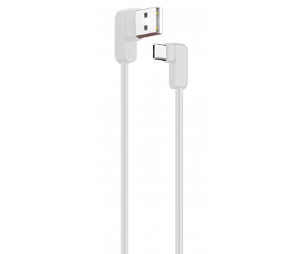 Cablu Date si Incarcare USB la USB Type-C Usams U-Flow SJ167, 1.2 m, Alb, Blister 