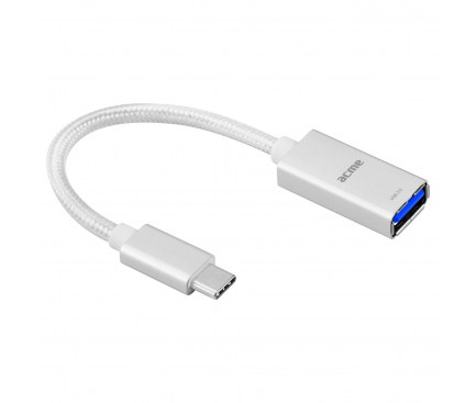 Adaptor OTG USB la USB Type-C Acme Europe AD01S, 0.9 m, Alb, Blister 
