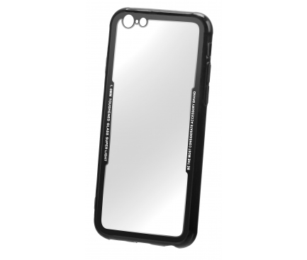 Husa TPU OEM Acrylic pentru Apple iPhone 7 Plus / Apple iPhone 8 Plus, Neagra - Transparenta, Bulk 
