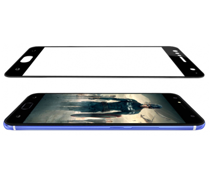 Folie Protectie Ecran Mofi pentru Asus Zenfone 4 Selfie ZD553KL, Sticla securizata, Full Face, 3D, Neagra, Blister 
