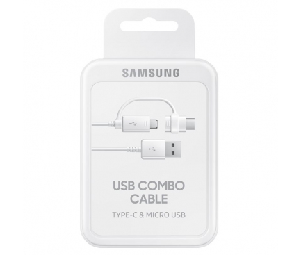 Cablu Date si Incarcare USB-A - USB-C / microUSB Samsung, 18W, 1.5m, Alb EP-DG930DWEGWW