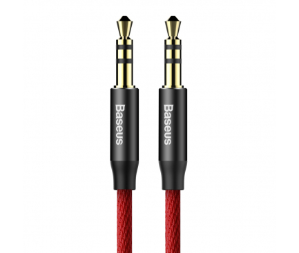 Cablu Audio 3.5 mm la 3.5 mm Baseus Tata - Tata Yiven M30, 1.5 m, Rosu, Blister 