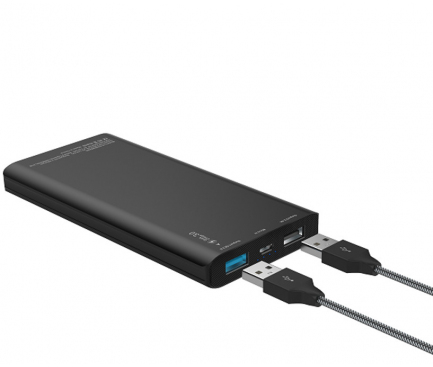 Baterie Externa Powerbank DEVIA KingKong QC 3.0 10000 mA, 2 x USB, Neagra, Blister 
