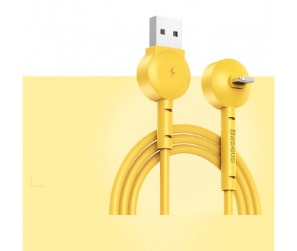 Cablu Date si Incarcare USB la Lightning Baseus Maruko, 1 m, Galben, Blister 