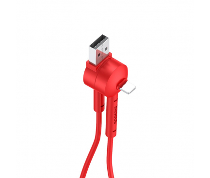 Cablu Date si Incarcare USB la Lightning Baseus Maruko, 1 m, Rosu, Blister 