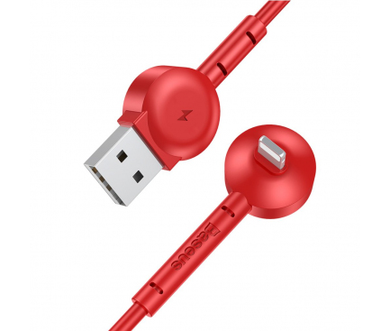 Cablu Date si Incarcare USB la Lightning Baseus Maruko, 1 m, Rosu, Blister 