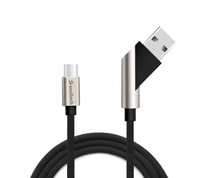Cablu Date si Incarcare USB la USB Type-C Soultech Platinum DK028S, 1 m, Negru, Blister 