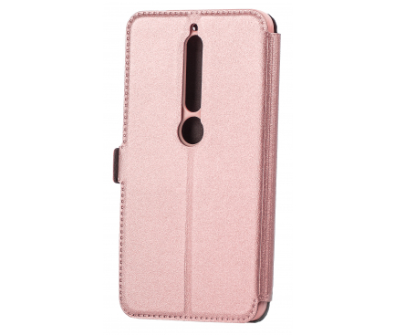 Husa Piele OEM Smart Pocket pentru Apple iPhone 7 / Apple iPhone 8, Roz Aurie, Bulk 