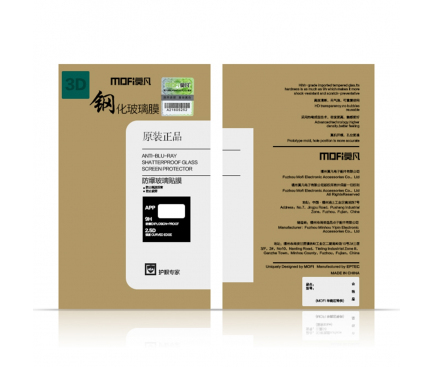 Folie Protectie Ecran Mofi pentru Xiaomi Mi A2 (Mi 6X), Sticla securizata, Full Face, 9H, 2.5D, Neagra, Blister 
