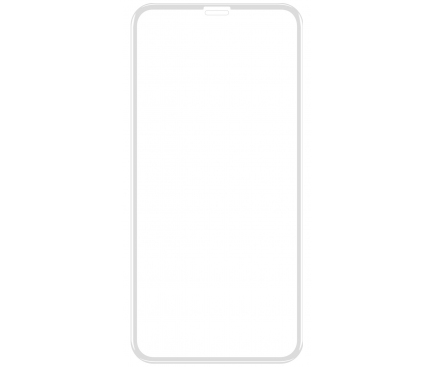 Folie Protectie Ecran OEM pentru Apple iPhone XS Max, Sticla securizata, Full Face, 5D, Alba, Blister 