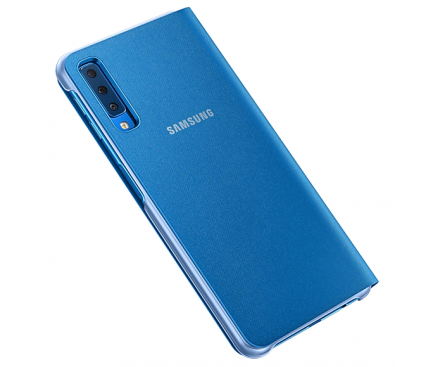 Husa Samsung Galaxy A7 (2018), Flip Wallet, Albastra, Blister EF-WA750PLEGWW 