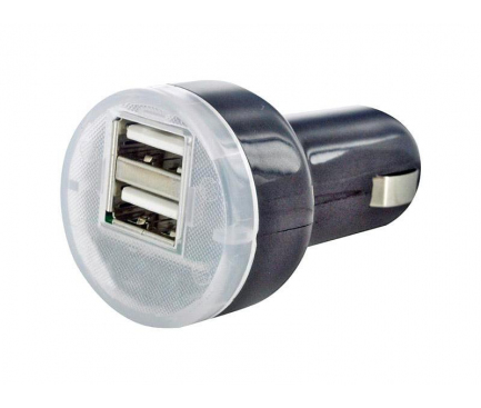 Incarcator Auto USB Reekin, 2 X USB, Negru, Blister 
