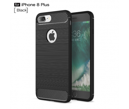 Husa TPU OEM Carbon pentru Apple iPhone 7 Plus / Apple iPhone 8 Plus, Neagra