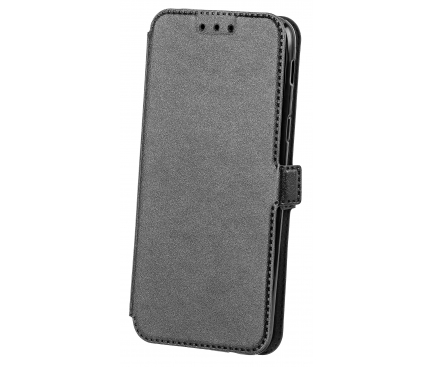 Husa Piele OEM Smart Pocket pentru Samsung Galaxy A6+ (2018) A605, Neagra, Bulk 