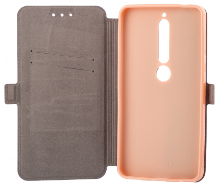 Husa Piele OEM Smart Pocket pentru Samsung Galaxy A6+ (2018) A605, Roz Aurie, Bulk 